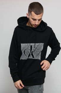 CALVIN KLEIN JEANS Off Placed Monogram Hoodie černá