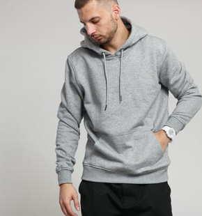Urban Classics Basic Sweat Hoody melange šedá