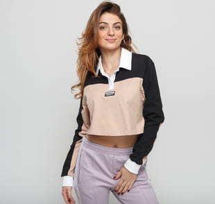 adidas Originals Cropped Polo béžová / černé / bílé