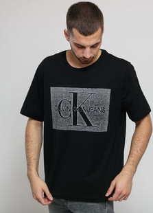 CALVIN KLEIN JEANS Monochrome Monogram Tee černé / bílé
