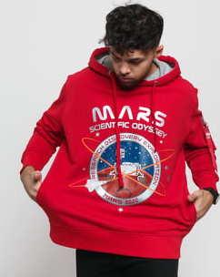 Alpha Industries Mission To Mars Hoody červená