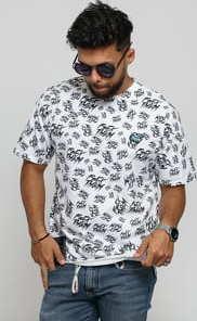 F*CK THEM Basic All Print Tee bílé / černé