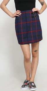LAZY OAF Getting Plaid Kilt Skirt fialová / růžová / červená / zelená