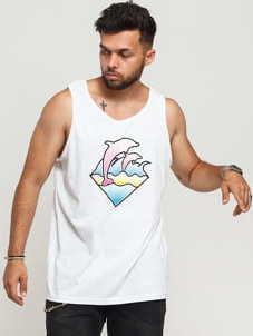Pink Dolphin Pastel Waves Tank bílé