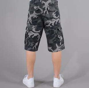 Urban Classics Camouflage Cargo Shorts camo černé / šedé 38