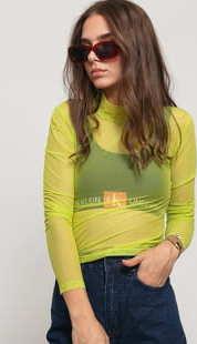 LAZY OAF LO Sheer Turtleneck limetkové