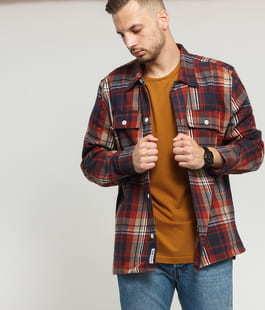 WOOD WOOD Franco Shirt tmavě oranžová / navy / béžová / bílá