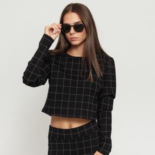 Urban Classics adies Check Cropped Crew černé / bílé