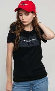 CALVIN KLEIN JEANS W Monogram Lace Box Tee černé