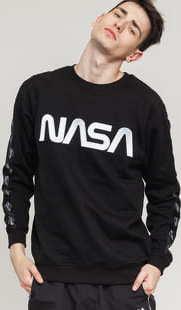 Urban Classics NASA Wormlogo Rocket Tape Crewneck černá