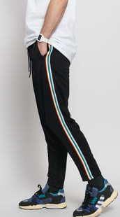Urban Classics Side Taped Track Pants černé / multicolor