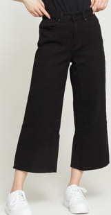 LAZY OAF Cropped Wide Leg Jeans black 30