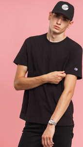 Champion Sleeve Mini Logo Crewneck Tee černé