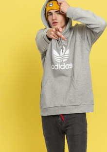 adidas Originals Trefoil Hoodie melange šedá