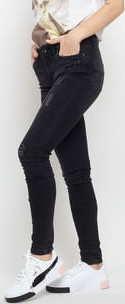 Urban Classics Ladies Ripped Denim Pants black washed 26