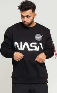 Alpha Industries NASA Reflective Sweater černá / stříbrná
