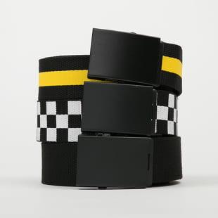 Urban Classics Belts Trio černý / bílý / žlutý