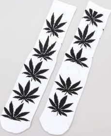 HUF Plantlife Crew Sock bílé / černé