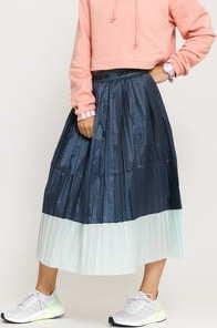 adidas Originals Pleated Skirt tmavě šedá / světle zelená