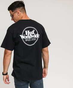 HUF Issues Logo Puff T-Shirt černé