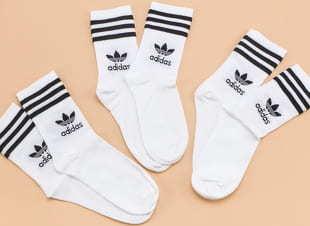 adidas Originals Mid Cut Crew Sock bílé / černé