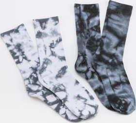 Urban Classics High Socks Tie Dye 2-Pack bílé / tmavě tyrkysové