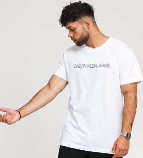 CALVIN KLEIN JEANS M Outline Logo Back Print Tee bílé