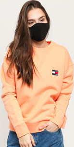 TOMMY JEANS W Badge Crew světle oranžová