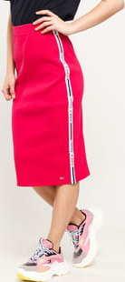 TOMMY JEANS W Tape Detail Rib Skirt růžová