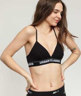 Urban Classics Ladies Triangle Logo Bra černá