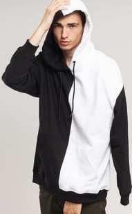 Urban Classics Oversized Harlequin Hoody černá / bílá