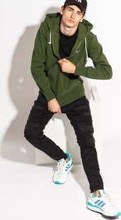 Champion Script Logo Full Zip Hoody tmavě zelená