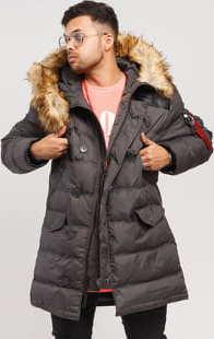 Alpha Industries N3-B Puffer tmavě šedá / černá