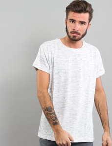 Urban Classics Space Dye Turnup Tee melange bílé