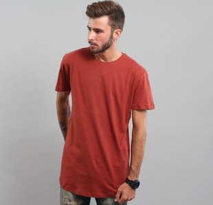 Urban Classics Shaped Long Tee tmavě vínové