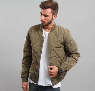 Urban Classics Big Diamond Quilt Bomber Jacket olivová