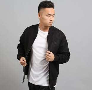 Urban Classics Imitation Suede Raglan Bomber Jacket černá