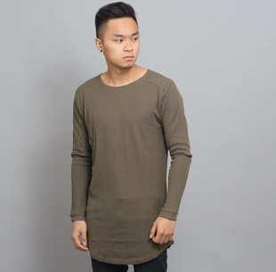 Urban Classics Long Shaped Waffle L/S Tee olivové