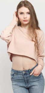 Urban Classics Ladies Terry Cropped Crew tmavě růžová