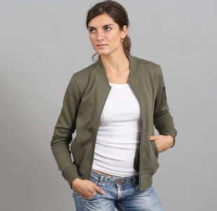 Urban Classics Ladies Sweat Bomber Jacket olivová