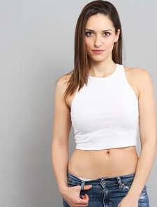 Urban Classics Ladies Cropped Rib Top bílé