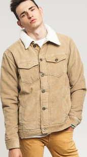 Urban Classics Sherpa Corduroy Jacket béžová