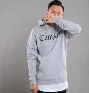 Urban Classics Compton Hoody melange šedá / černá