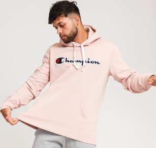 Champion Script Logo Hooded Sweatshirt růžová