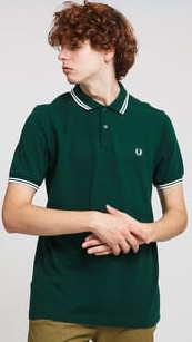 FRED PERRY Twin Tipped Fred Perry Shirt tmavě zelené