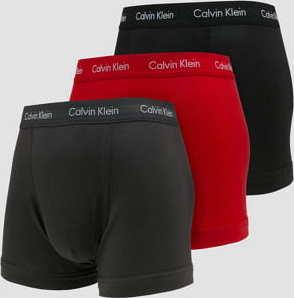 Calvin Klein 3Pack Trunks Cotton Stretch černé / tmavě šedé / červené