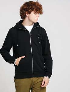FRED PERRY Hooded Zip Trough Sweatshirt černá
