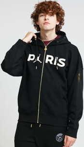 Jordan M J PSG Fleece Travel FZ Hoodie černá
