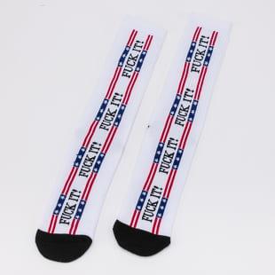 HUF F*ck It! Flag Sock bílé / černé / červené / modré
