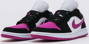 Jordan WMNS 1 Low black / cactus flower - white